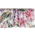 thumbnail image 1 of Tropical Window Valance, Flora Art Featuring Exotic Leaves and Flowers Pattern on Plain Back, Curtain Valance for Kitchen Bedroom with Rod Pocket, 54" X 18", Dark Coral Fawn and Sepia, by Ambesonne, 1 of 2