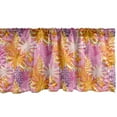 thumbnail image 1 of Ambesonne Tropical Valance Pack of 2, Exotic Leaves and Blossoms, 54"X12", Pink Orange and Quartz, 1 of 3