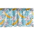 thumbnail image 1 of Ambesonne Tropical Valance Pack of 2, Monstera Leaves Bananas, 54"X18", Sky Blue Mustard Blush, 1 of 3