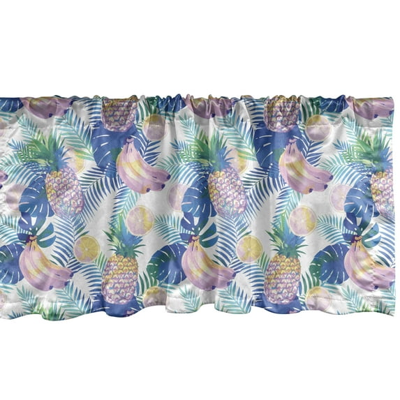 Ambesonne Tropical Valance Pack of 2, Hawaiian Summer Plants, 54"X18", Multicolor