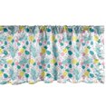 thumbnail image 1 of Ambesonne Tropical Valance Pack of 2, Pineapples Hawaiian Art, 54"X18", Petrol Blue Yellow Pink, 1 of 3