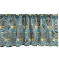 thumbnail image 1 of Tropical Window Valance, Repetitive Exotic Palm Tree Leaf Pattern With Golden Tone Round Shapes, Curtain Valance for Kitchen Bedroom with Rod Pocket, 54" X 18", Marigold and Ceil Blue, by Ambesonne, 1 of 1