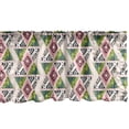 thumbnail image 1 of Tropical Window Valance, Triangles of Leaves Stripes Diamond Shapes Geometric Modern Style, Curtain Valance for Kitchen Bedroom with Rod Pocket, 54" X 18", Pastel Pink Green and Teal, by Ambesonne, 1 of 2