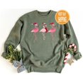 thumbnail image 1 of Tropical Winter Flamingo Sweatshirt: Crewneck Sweatshirt All Size S-5XL, 1 of 5