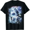 thumbnail image 1 of Tropical Wolves Wolf Howling At Moon T-Shirt, 1 of 5