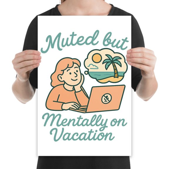 Tropical Work Vibes Wall Art - Home Office Decor - 13x19 Poster Print