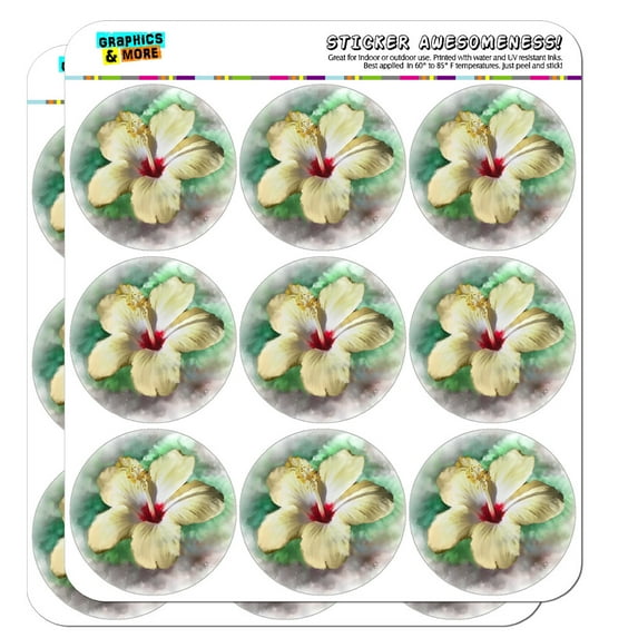 Tropical Yellow Hibiscus Flower Hawaiian Vacation Planner Calendar Scrapbooking Crafting Stickers