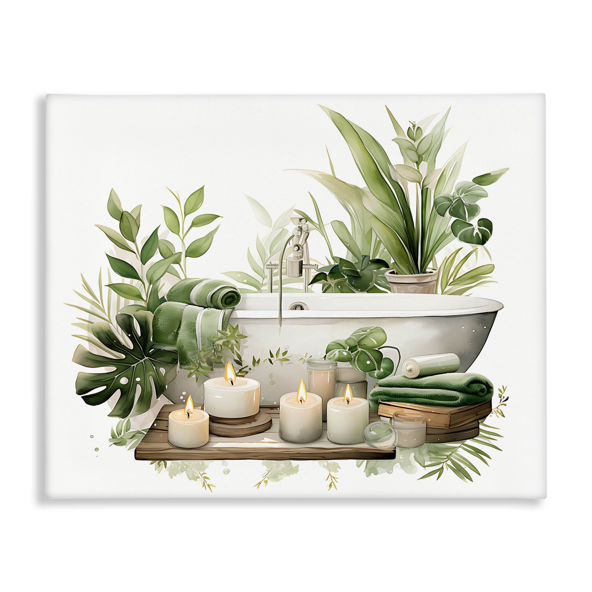 Tropical Zen Bathtub Canvas Wall Art, design by Lettered and Lined