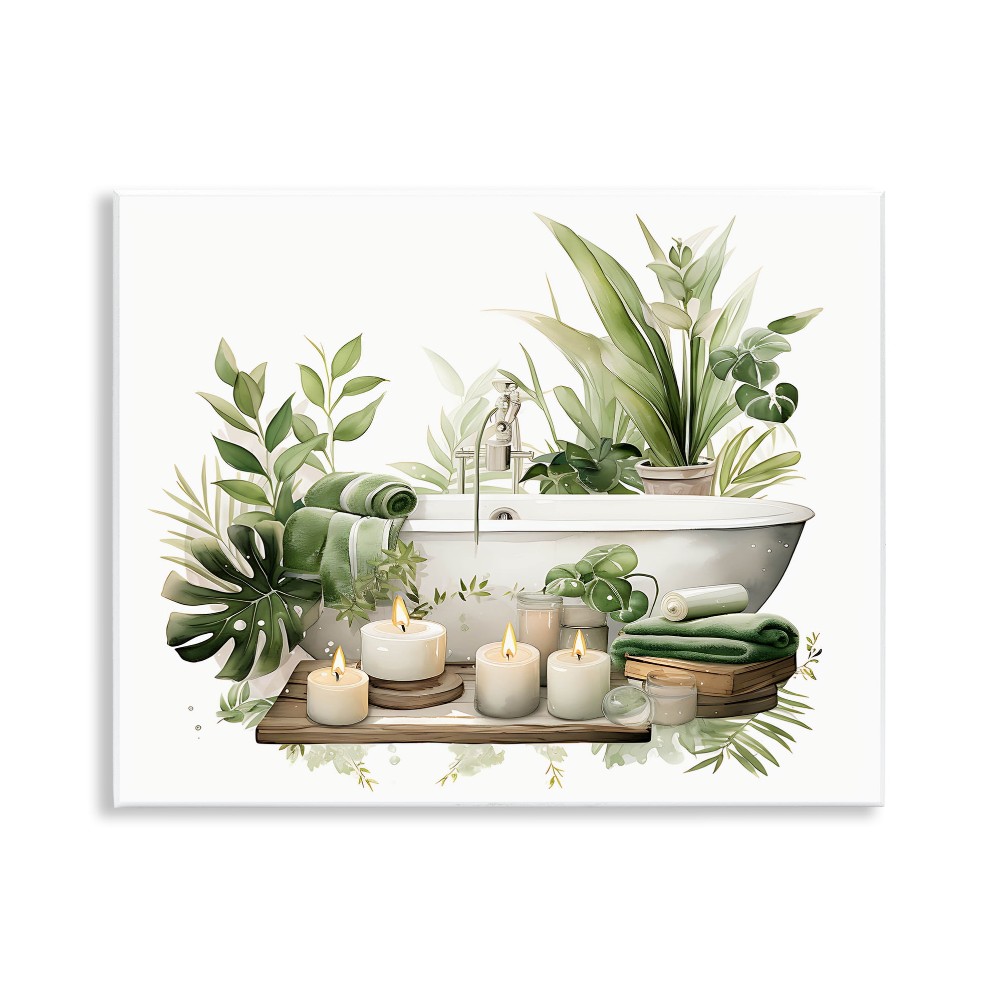 Tropical Zen Bathtub Wall Plaque Art, design by Lettered and Lined