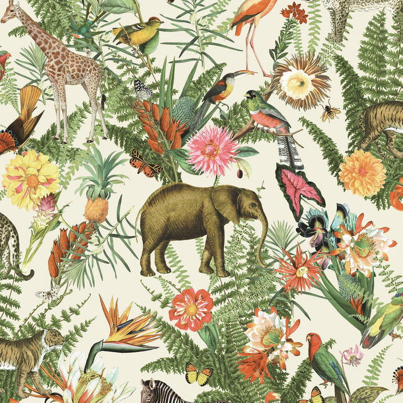 Tropical Zoo Peel & Stick 24'' Vinyl Wallpaper