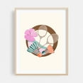 thumbnail image 1 of Tropical badminton - Illustration Floral Pastel Summer Oak Framed Wall Art Print 8 x 10 inches, 1 of 3