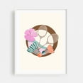 thumbnail image 1 of Tropical badminton - Illustration Sports Floral Pastel Summer White Framed Wall Art Print 18 x 24 inches, 1 of 3