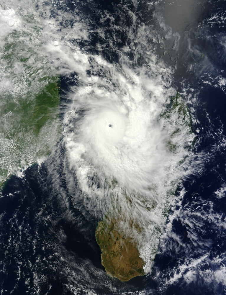 Tropical cyclone Hellen spins offshore Madagascar Canvas Art - Stocktrek Images (25 x 33)