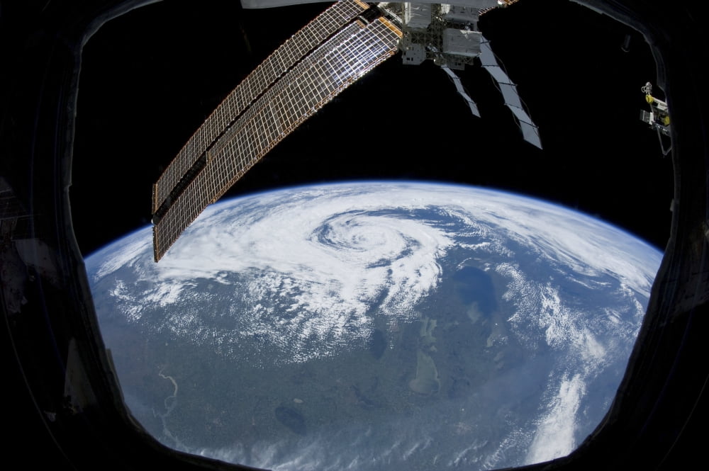 Tropical cyclone located over northern Saskatchewan Canada Canvas Art - Stocktrek Images (34 x 23)