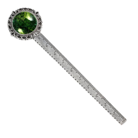 Tropical jungle palm fronds Vintage Silver Lace-Edged Bookmark: a Gift for Readers and Book Lovers
