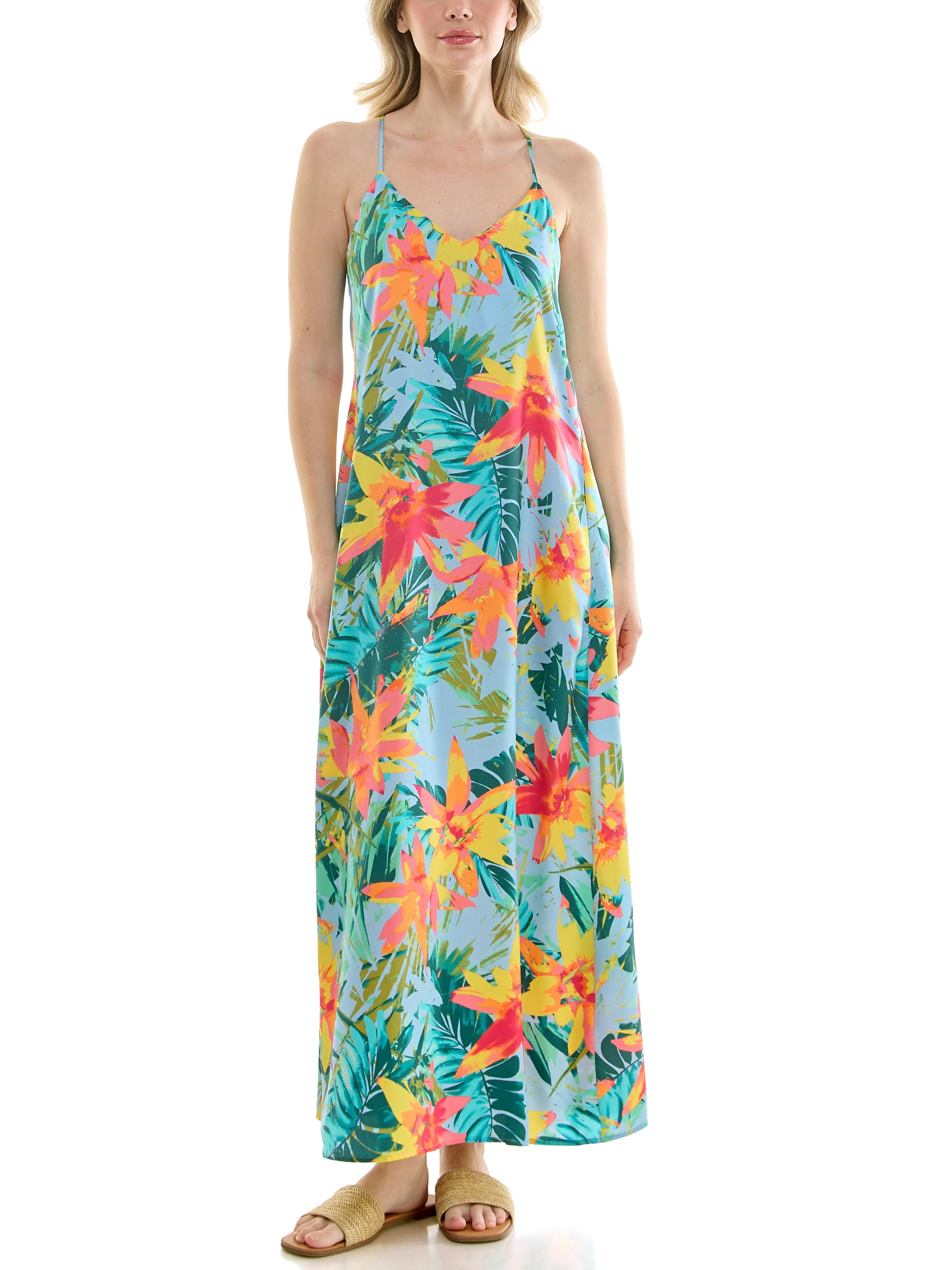 Nicole Miller Women's Maxi Slip Dress With Built In Bra, Sizes S-XL