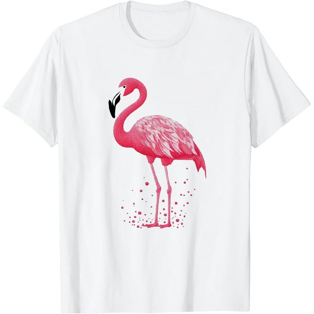 Tropical pink flamingo bird design T-Shirt - Walmart.com