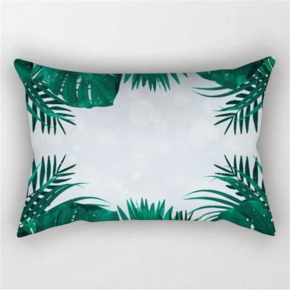 Tropical plant leaf cushion cover with double-sided rectangular pillowcase 30x50cm flower polyester sofa