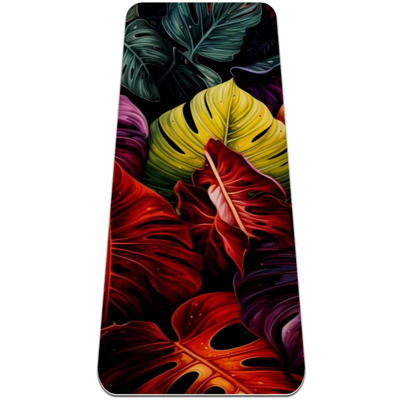 Tropical plants Premium TPE Yoga Mat & Exercise Mat for a Workout