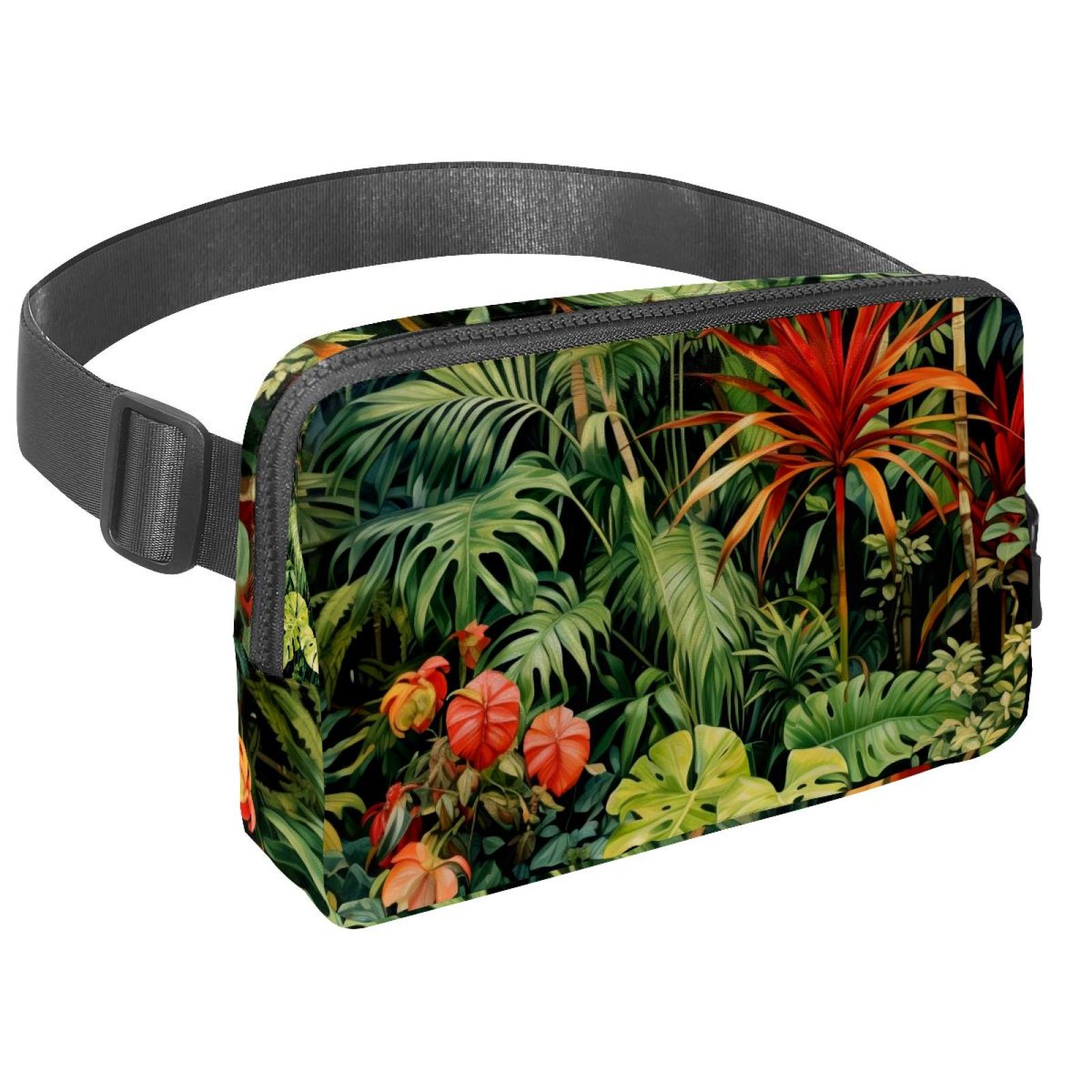Tropical plants Running Belt Fanny Packs Waist Packs with Extension Strap Unisex Lightweight Adjustable
