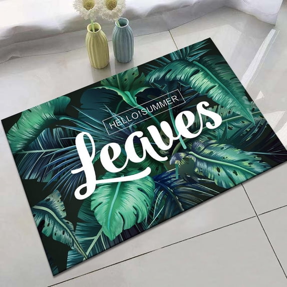 Tropical rainforest green plant small flower leaves decorate carpet bedroom living room ba