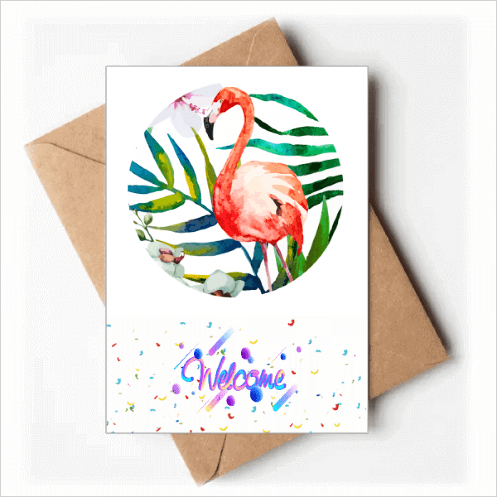 Tropical s Flango Flowers Welcome Back Greeting Cards Envelopes Blank