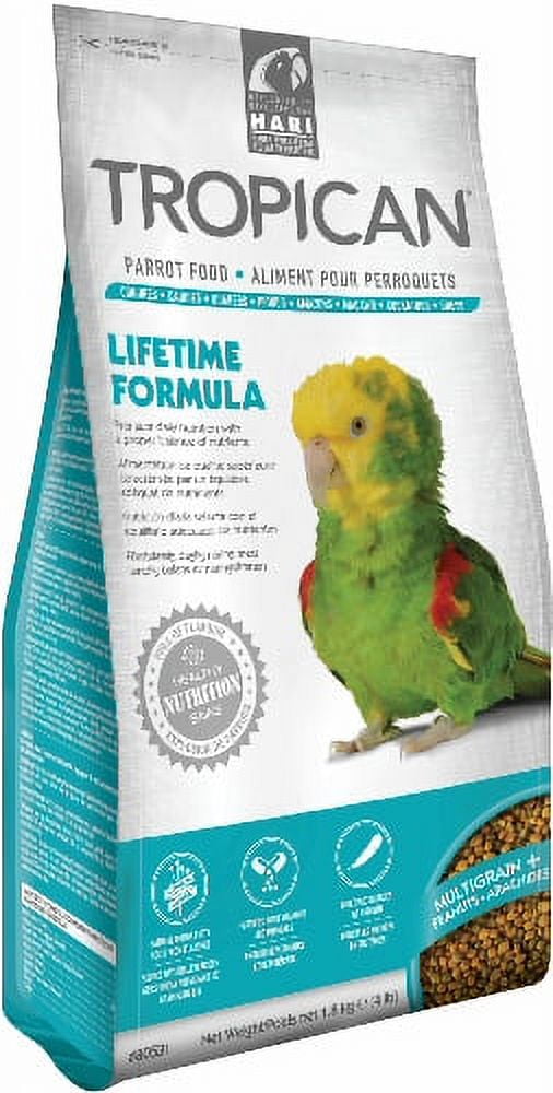 Tropican Lifetime Formula Granules Parrot Food with Peanuts & Seeds, 4 lb Bag