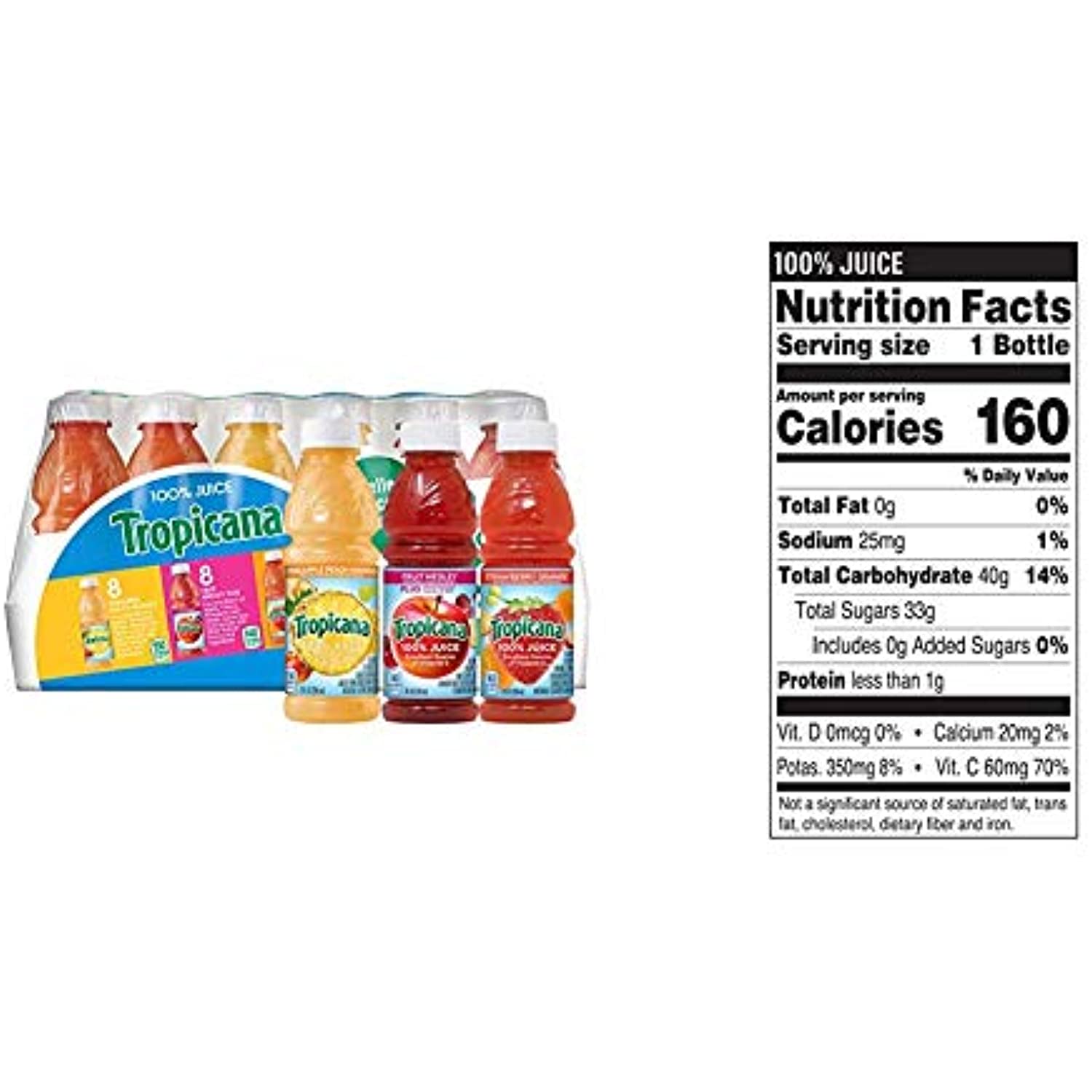 Tropicana 100 Juice 3Flavor Fruit Blend Variety Pack, 10 Fl Oz