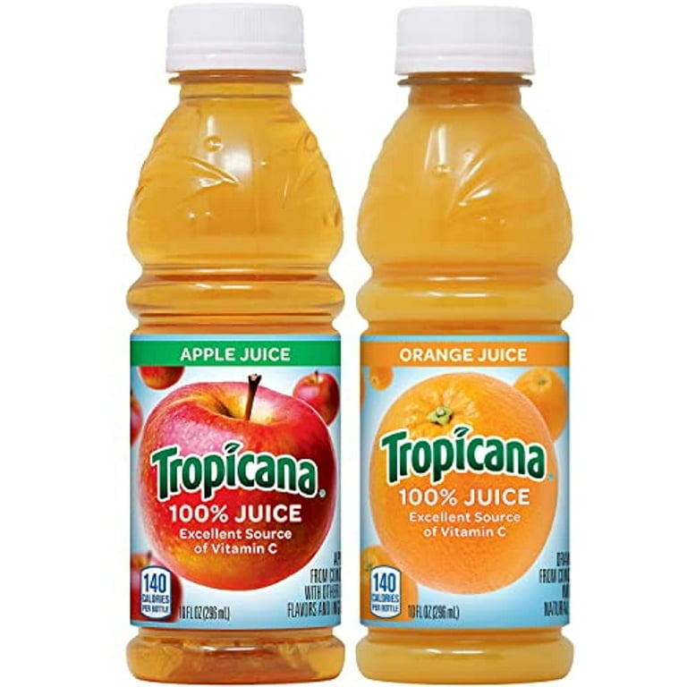 Tropicana 100 Juice Apple And Orange Juice Variety Pack 10 Fl Oz Pack Of 15