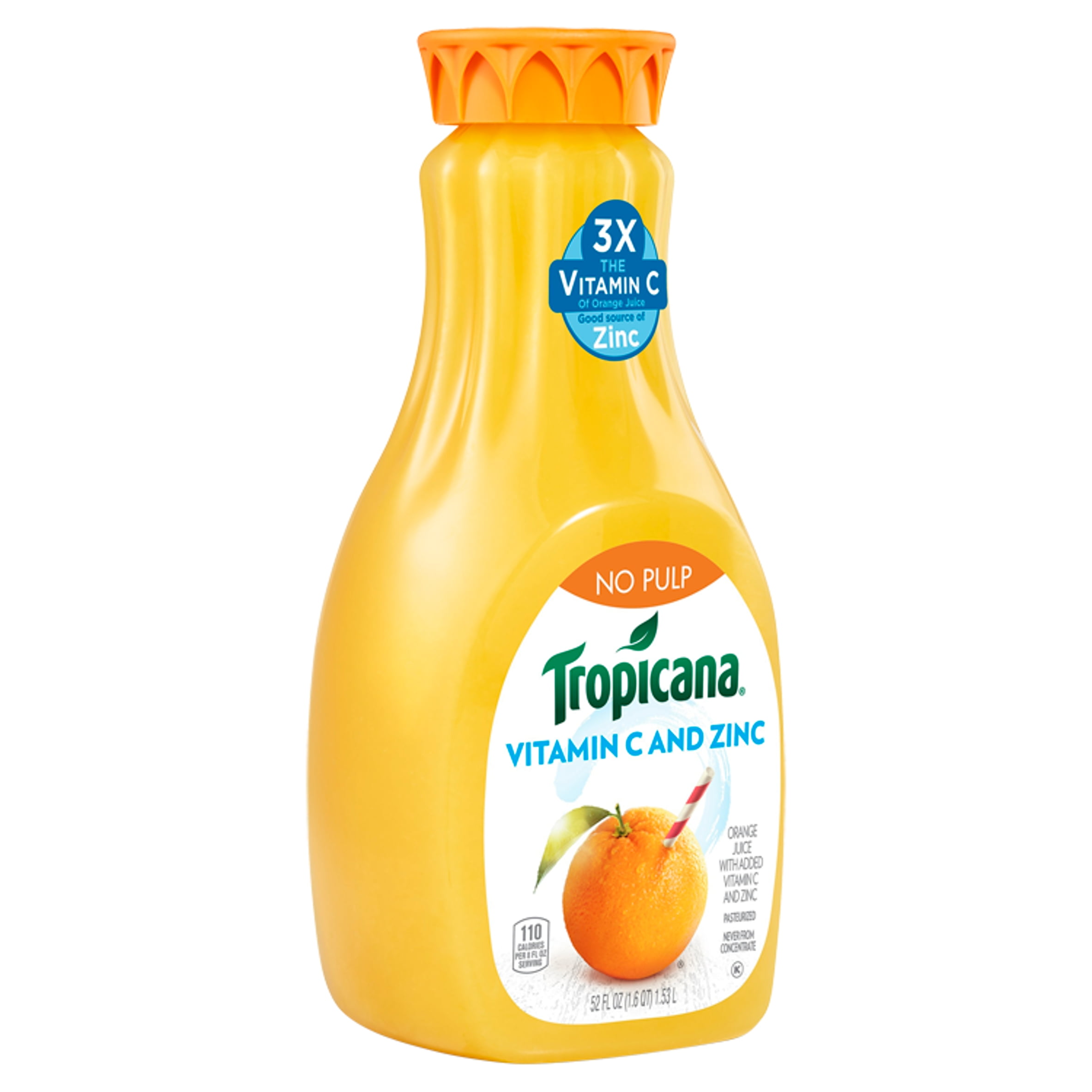Tropicana 100 Juice No Pulp Orange Juice with Added Vitamin C And Zinc