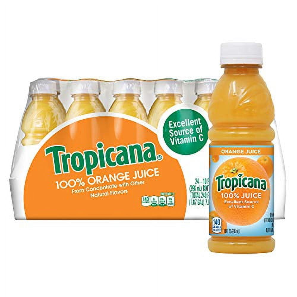 Tropicana 100% Orange Juice, 10 fl oz (24 Pack)