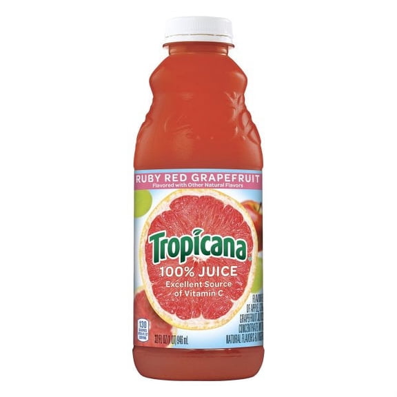 Tropicana 100% Ruby Red Grapefruit Juice, 32 Fl. Oz.