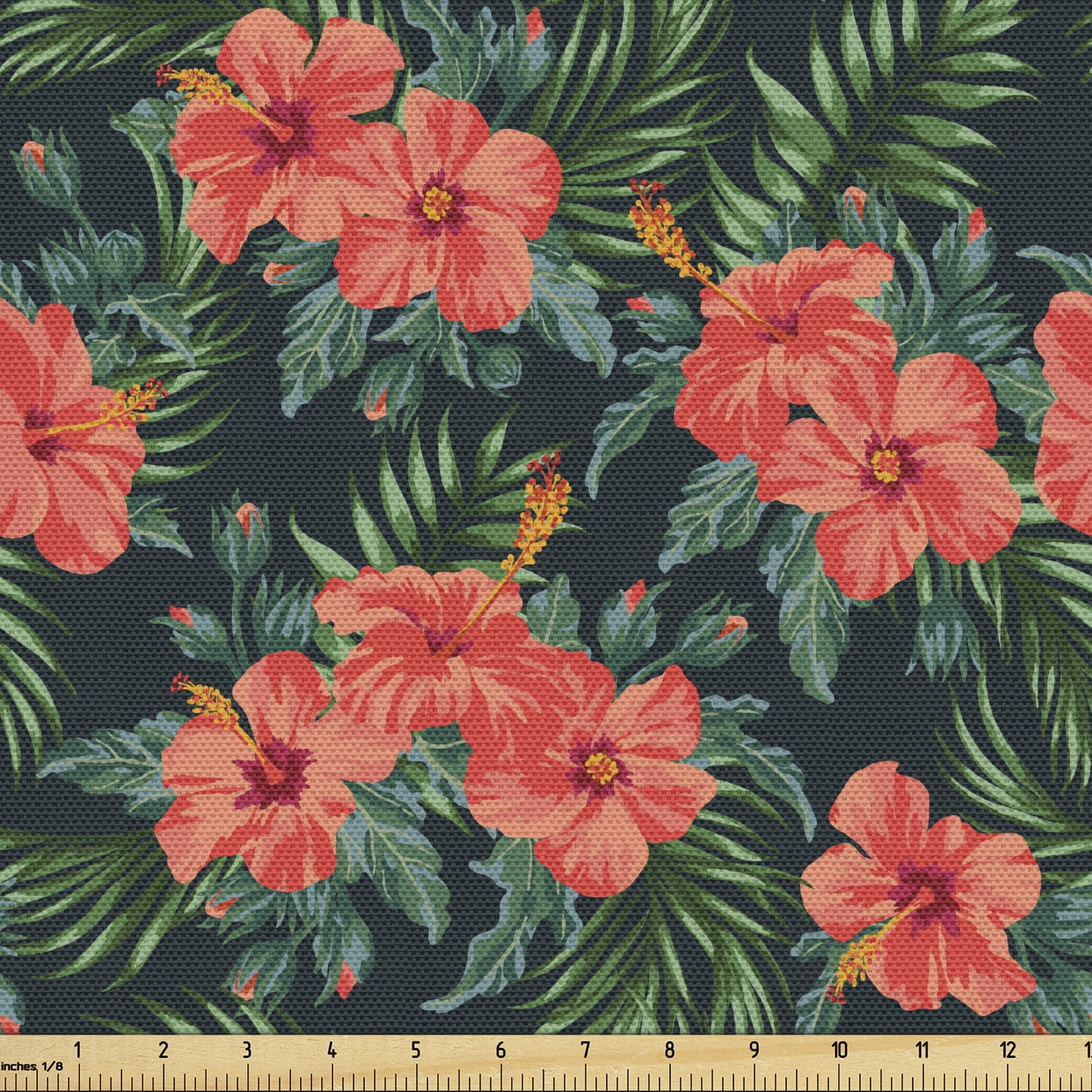 Hawaiian Floral Tropical Flower Hibiscus Palm Leaves Pattern Print Premium Home Slippers main image 1