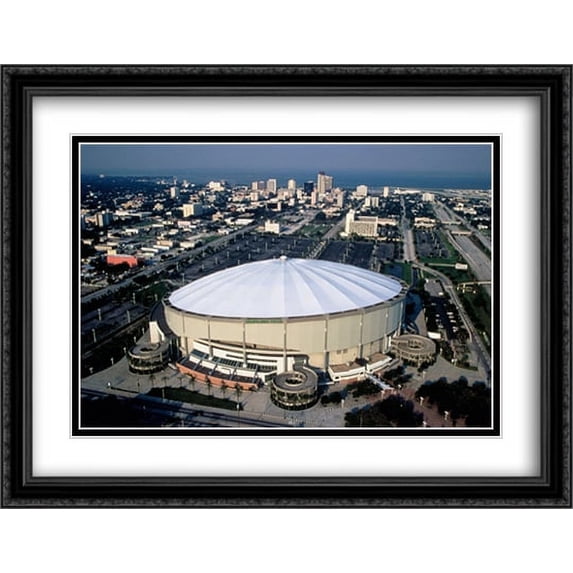 Tropicana Field 2x Matted 36x28 Large Black Ornate Framed Art Print from the Stadium Series