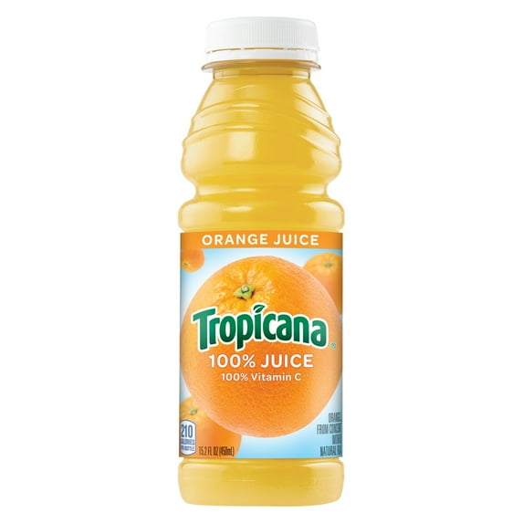 Tropicana Juice, 100% Orange, 15.2 Oz Plastic Bottle (24 Count)