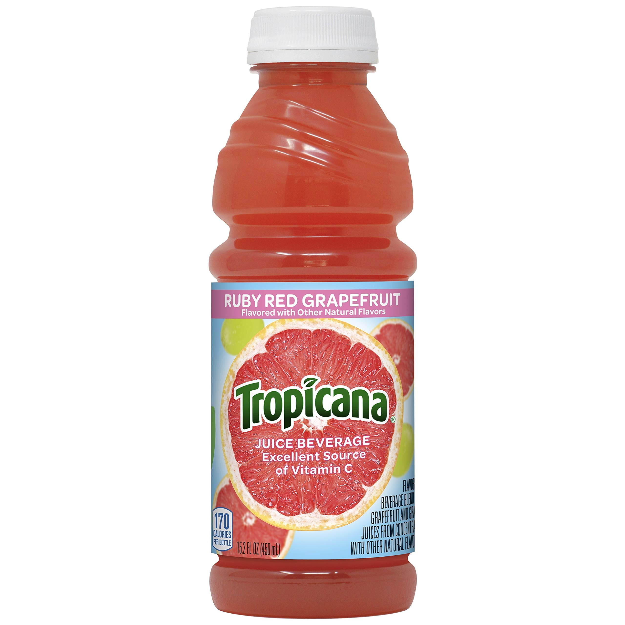 Tropicana Juice Beverage, Ruby Red Grapefruit Juice, 15.2 Fl Oz (Pack