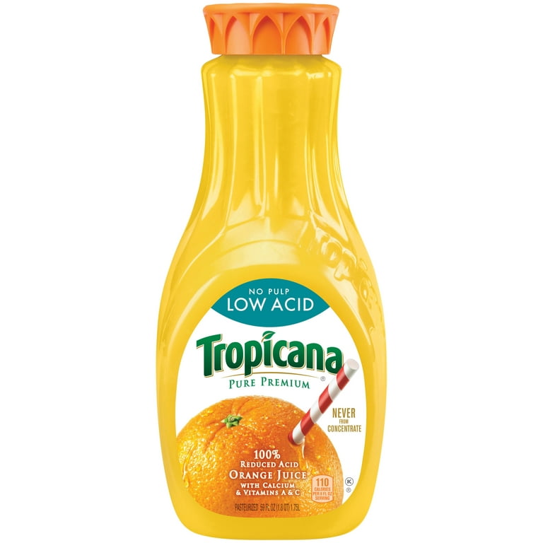 Tropicana No Pulp Low Acid Orange Juice 59 fl. oz. Carafe 