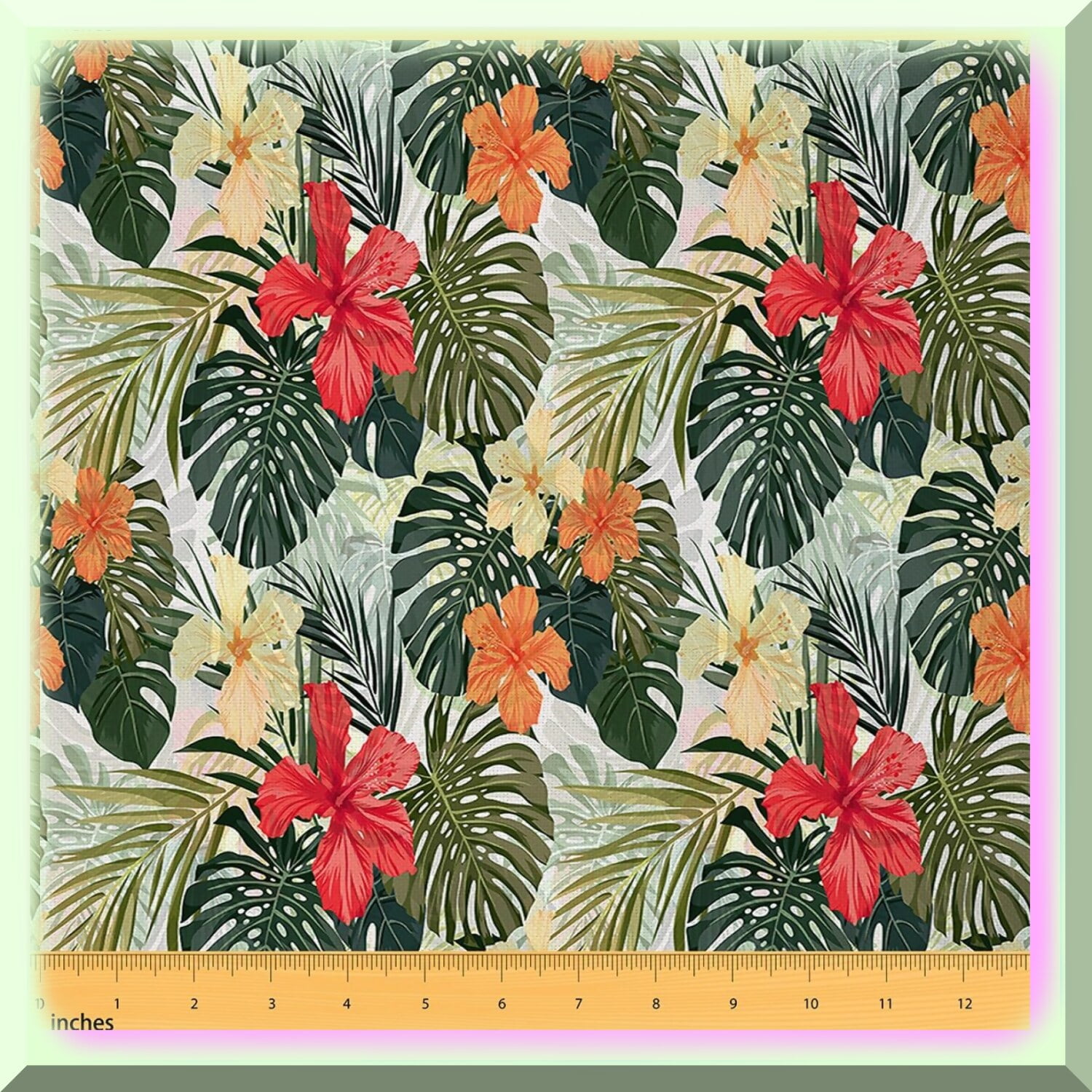 Tropicana Oasis: Palm Tree Upholstery Fabric, Leaf Flower Fabric by The ...