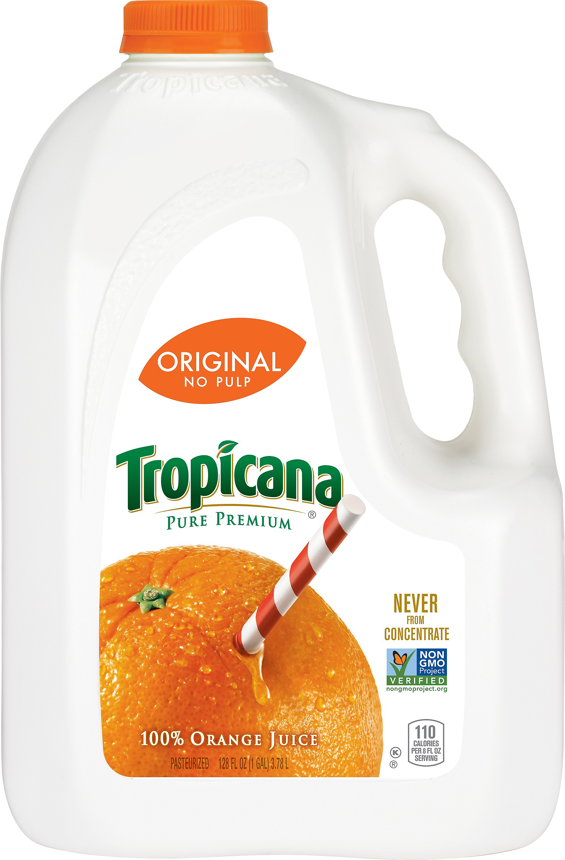 Tropicana Pure Premium 100% Orange Juice Original No Pulp 128 Fl Oz Jug - image 1 of 3