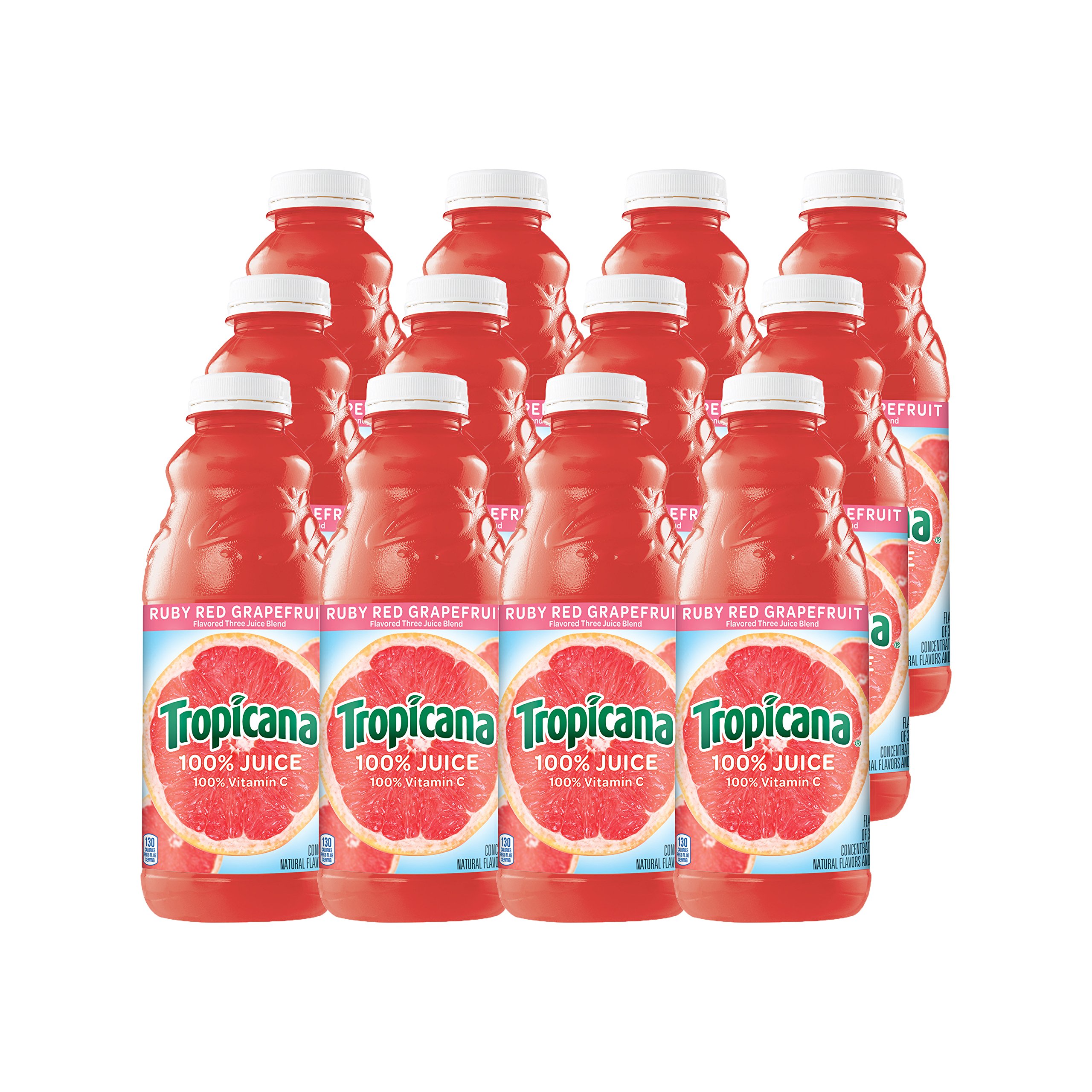 Tropicana, Ruby Red Grapefruit Juice, 32 Fl Oz. Bottles (12 Pack