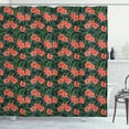 thumbnail image 1 of Tropicana Shower Curtain, Exotic Hibiscus Flowers with Tropic Leaves Hawaiian Luau Party Inspired Pattern, Fabric Bathroom Set with Hooks, 69W X 75L Inches Long, Multicolor, by Ambesonne, 1 of 3