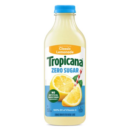 Tropicana Zero Sugar Classic Lemonade, 46 fl oz Bottle