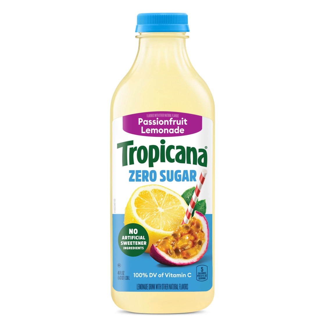 Tropicana Zero Sugar Passionfruit Lemonade, 46 fl oz Bottle