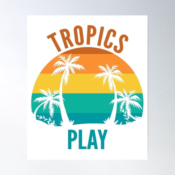 Tropics Play Poster Wall Art, Modern Wall Decor, 24x36 UNFRAMED