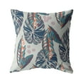 thumbnail image 1 of Tropics Throw Pillow in Dark Blue on Gray 16x16, 1 of 5