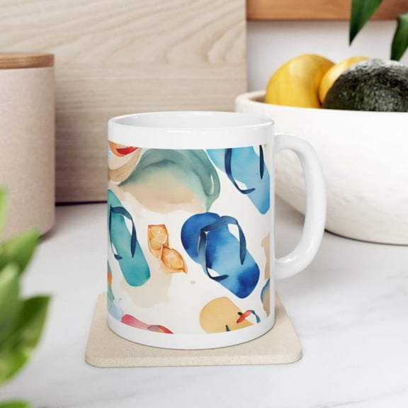 Tropil Flip Flop Mug Beachy Drinkware, Colorful Kitchen Dr.