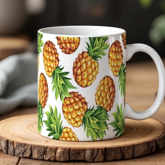 Tropil Pineapple Mug 0ml Summer Fruioffee Cup Cute Aesthetic Ceramic Cup Fun Kitchen Gift Idea Her or Him.