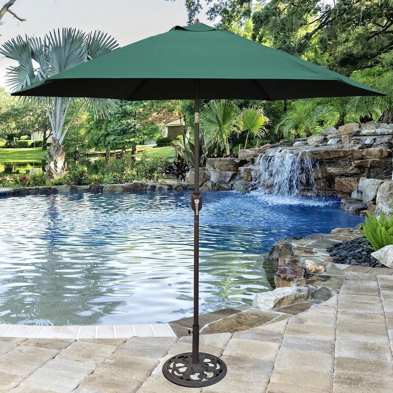 Tropishade Aluminum Patio Umbrella with Green Canopy