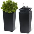 thumbnail image 1 of Tropow 23" Tall Planters Set of 2, Outdoor＆Indoor Planter Pots, High Front Porch Planter Pots with Drainage Holes＆Water Level Monitor＆Inner Bucket, Automatic Watering, Convenience Instill, Black, 1 of 7