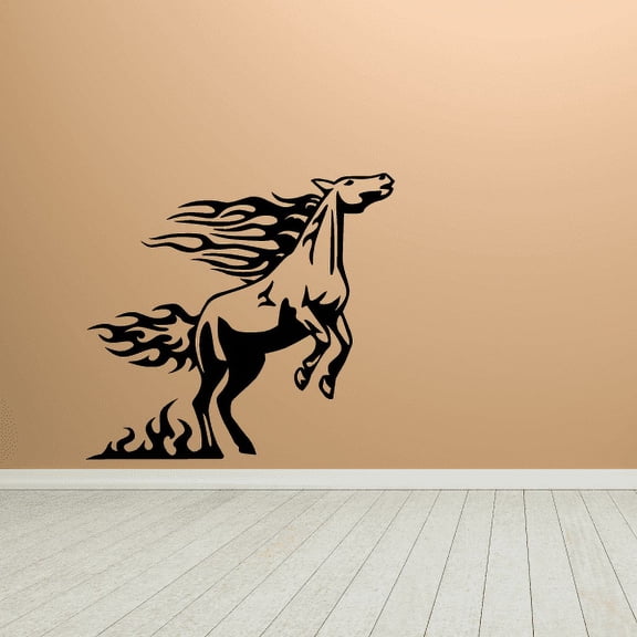 Trotting Saddled Horse Decal - 36 Inches